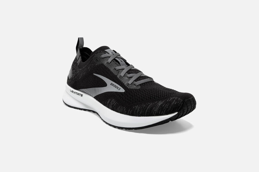 Brooks Running Shoes - Levitate 4 Road Womens - Black/White - IPG-286937